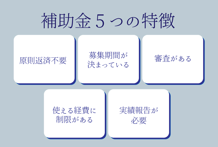 補助金5つの特徴