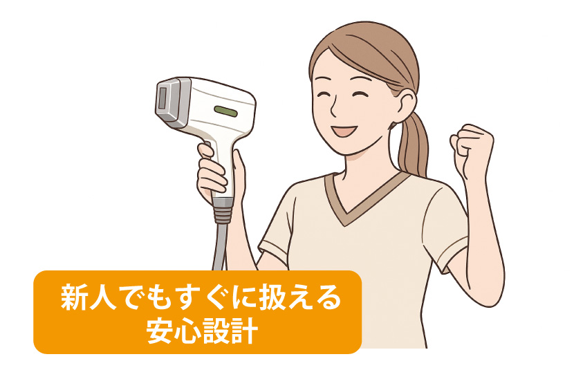 新人スタッフでも扱える